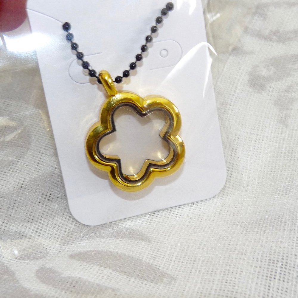 FL *U Choose* Floating Memory Locket Pendants Oval,Pear,Square,Flower, w/10 char - Picture 3 of 9